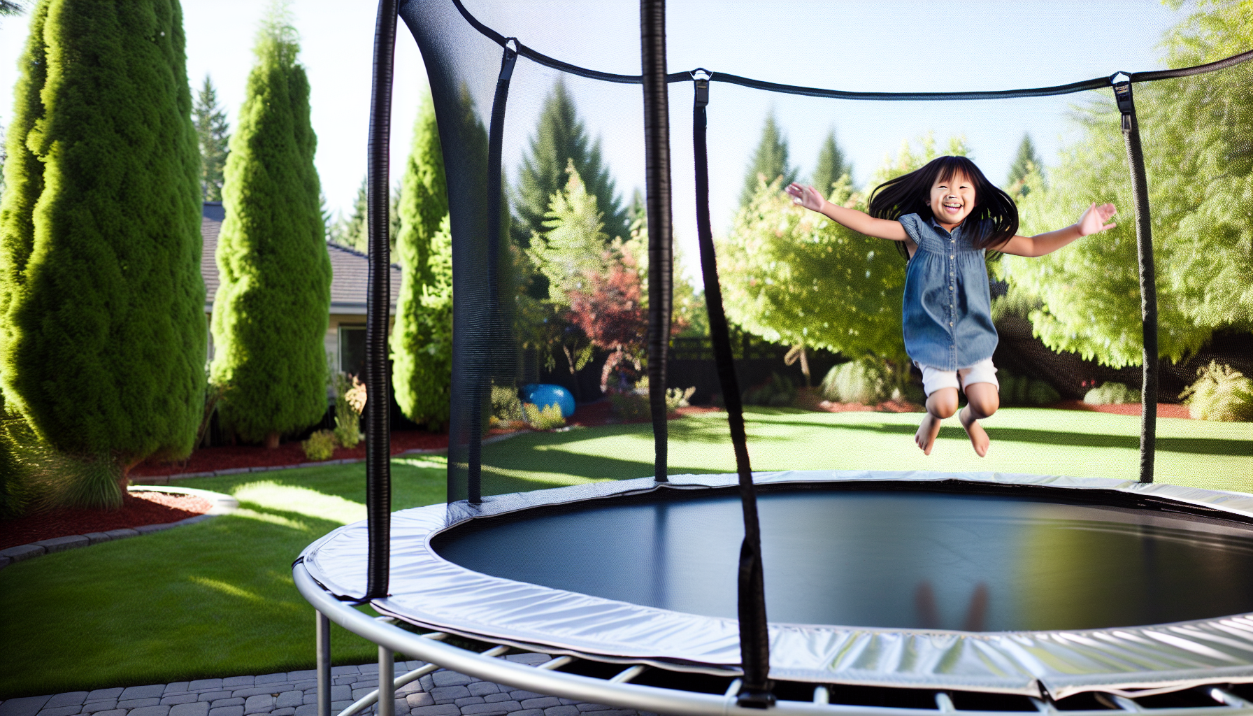 Child playing on a BounceMaster 12-Foot Trampoline